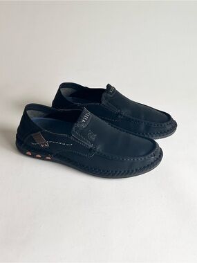 Men’s Camel Crown Black Waterproof Leather Rubber Outsole Loafers size 10